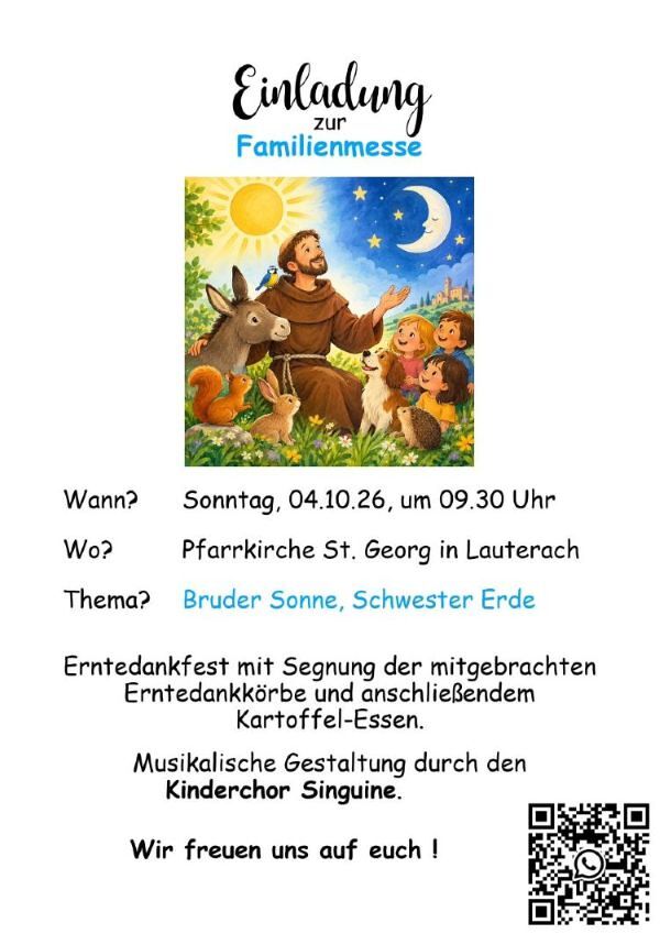 Familienmesse Erntedank / Pfarre Lauterach mit Kartoffelessen im Haus St. Georg